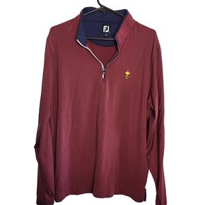 FootJoy Ryder Cup 1927 Mens Large Quarter Zip Pullover Burgundy Golf Sweater